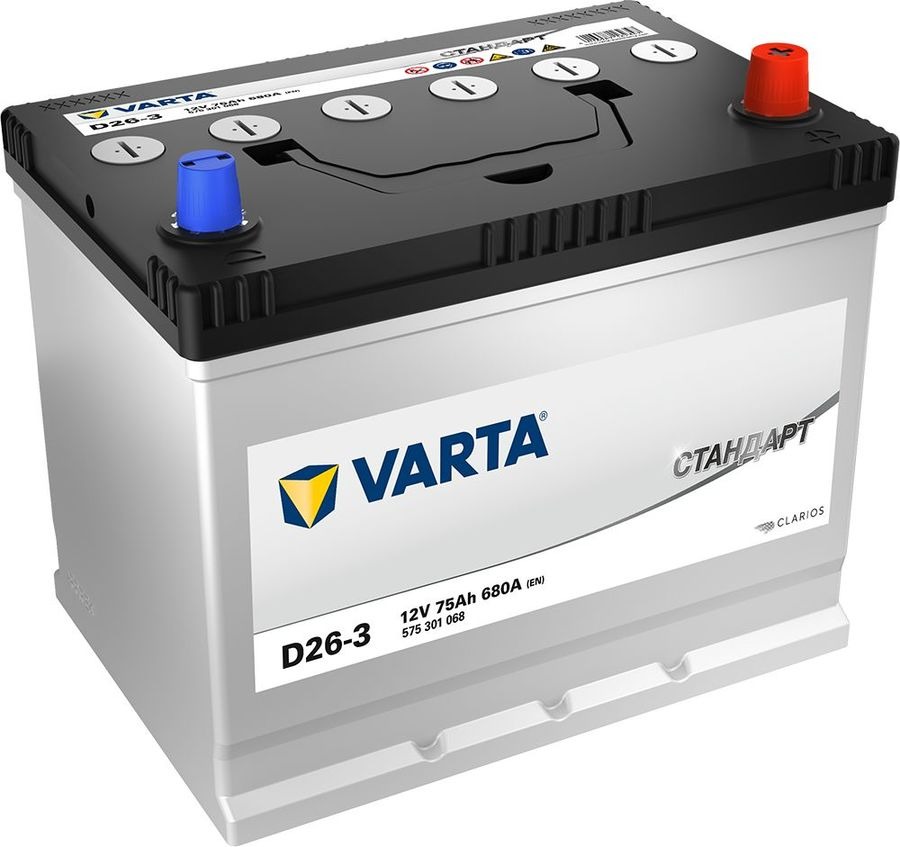 АКБ  75 VARTA Standart D26R-3 680А 258x174,5x223 п/п