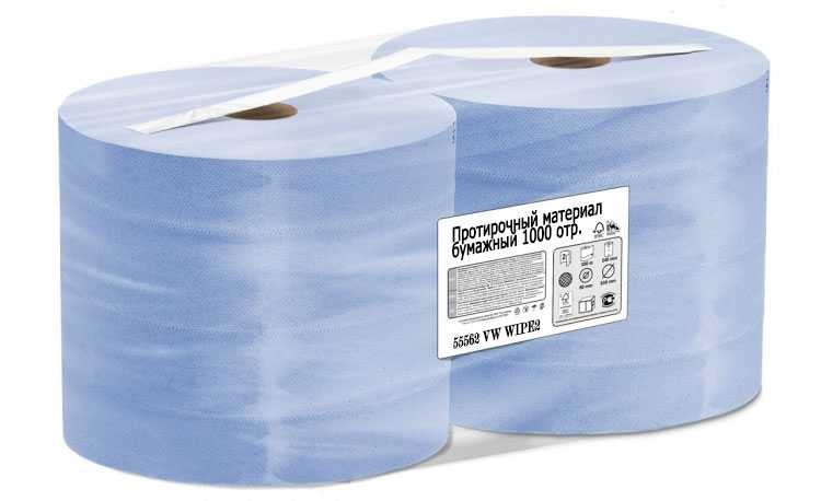 Бумага протирочная WESSONS WIPE2 35x33см синяя, 2 слоя, 2 рулона по 1000 листов