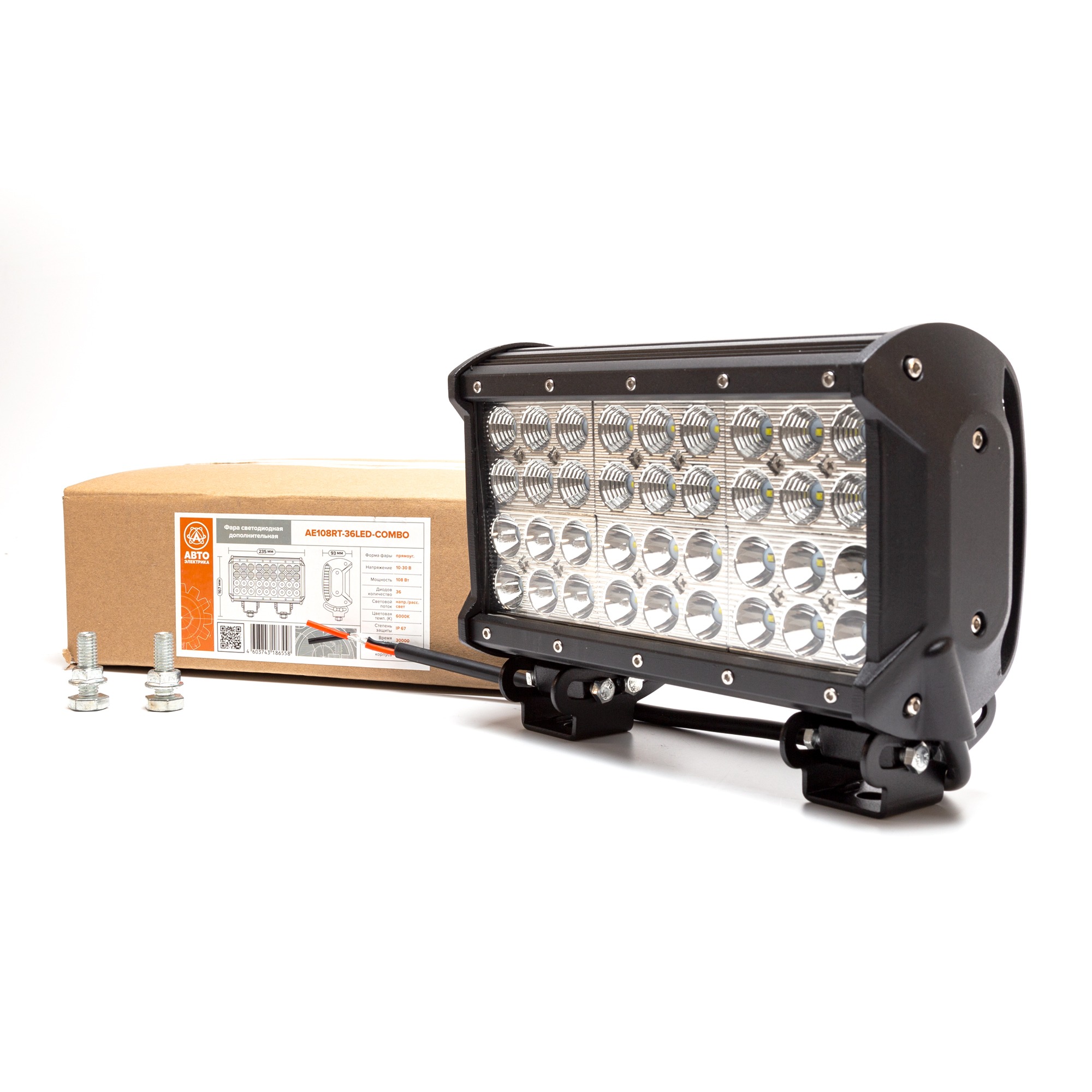 Балка светодиодная LED 12/24В 108W (36 диодов) 820х85х120 направленный комбинированный свет AVTOELECTRICA AE108RT-36LED-COMBO