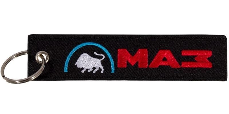 Брелок-лента МАЗ красная вышивка