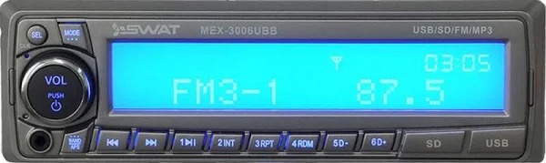 Автомагнитола автомобильная 1DIN SWAT MEX-3006UBB