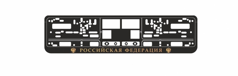Рамка номерного знака AVS RN-10 "Российская Федерация" (чёрный, золото) A78113S