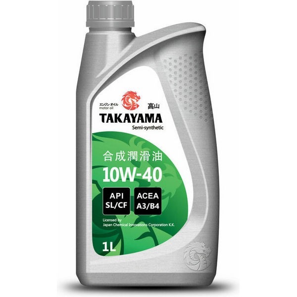Масло моторное TAKAYAMA SAE 10W40 API SL/CF п/синт. 1л пластик 605 525