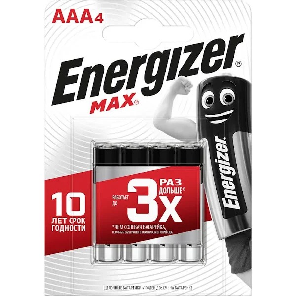 Батарейки ENERGIZER (Мизинчиковые) 4шт MAX AAA (LR03)