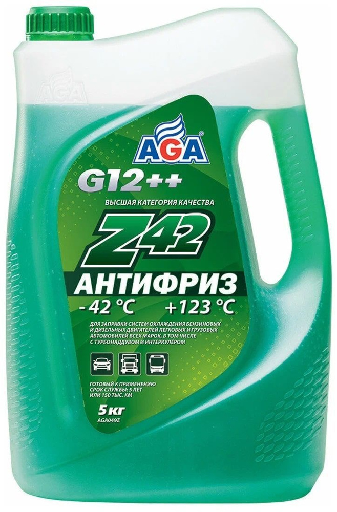 Антифриз AGA Z42 G12++ зеленый  5кг AGA049Z