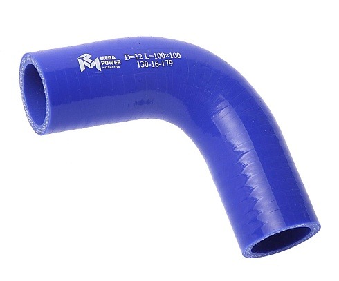 Патрубок угловой силикон (L=100х100мм,Ø=32 90град) MEGAPOWER 130-16-179