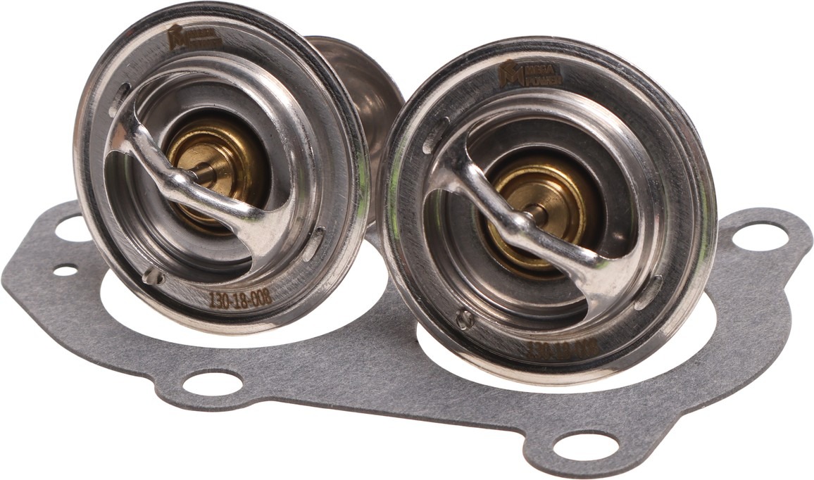 Термостат MEGAPOWER ТС-107.1306100-01М 80С дв КАМАЗ к-кт 2шт + прокладки 130-18-008