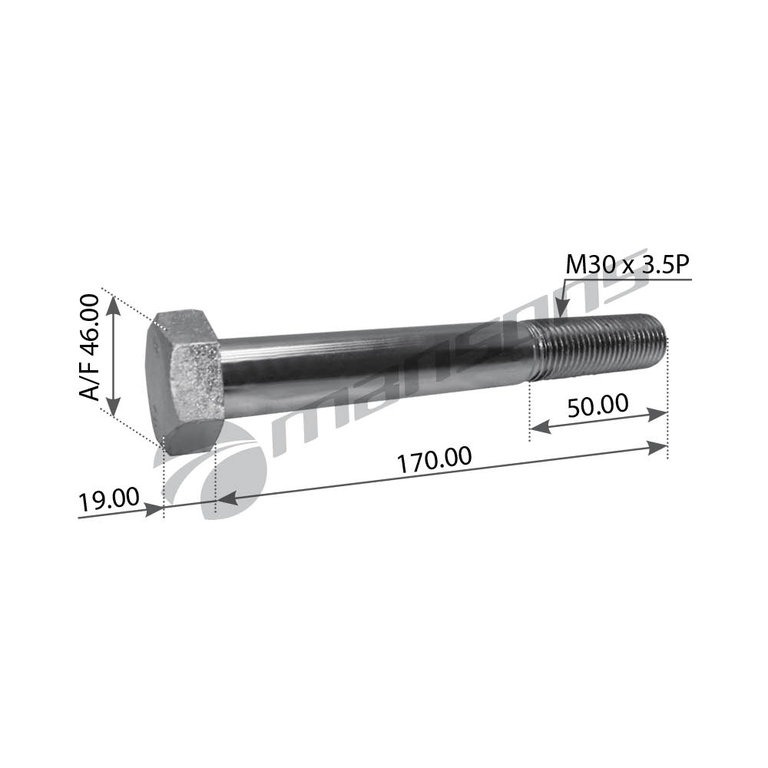 Болт M30х170х3, 5 BPW рессоры MANSONS M30170