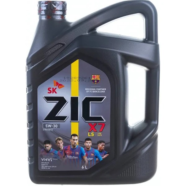 Масло моторное ZIC X7 LS 5W30 SN/CF синт  6л 172619