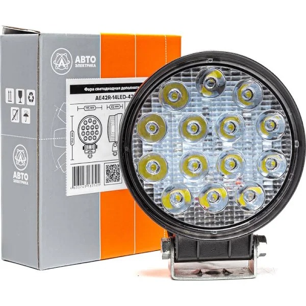 Фара рабочая круглая AVTOELECTRICA LED 12-24В 42W 14 диодов, направленный свет AE42R-14LED-42HC