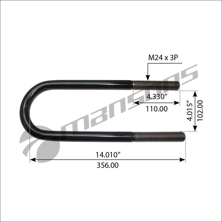 Стремянка BPW рессоры (М24/356х152мм) MANSONS 300.122, 300122, 0313844012, 070.312/1