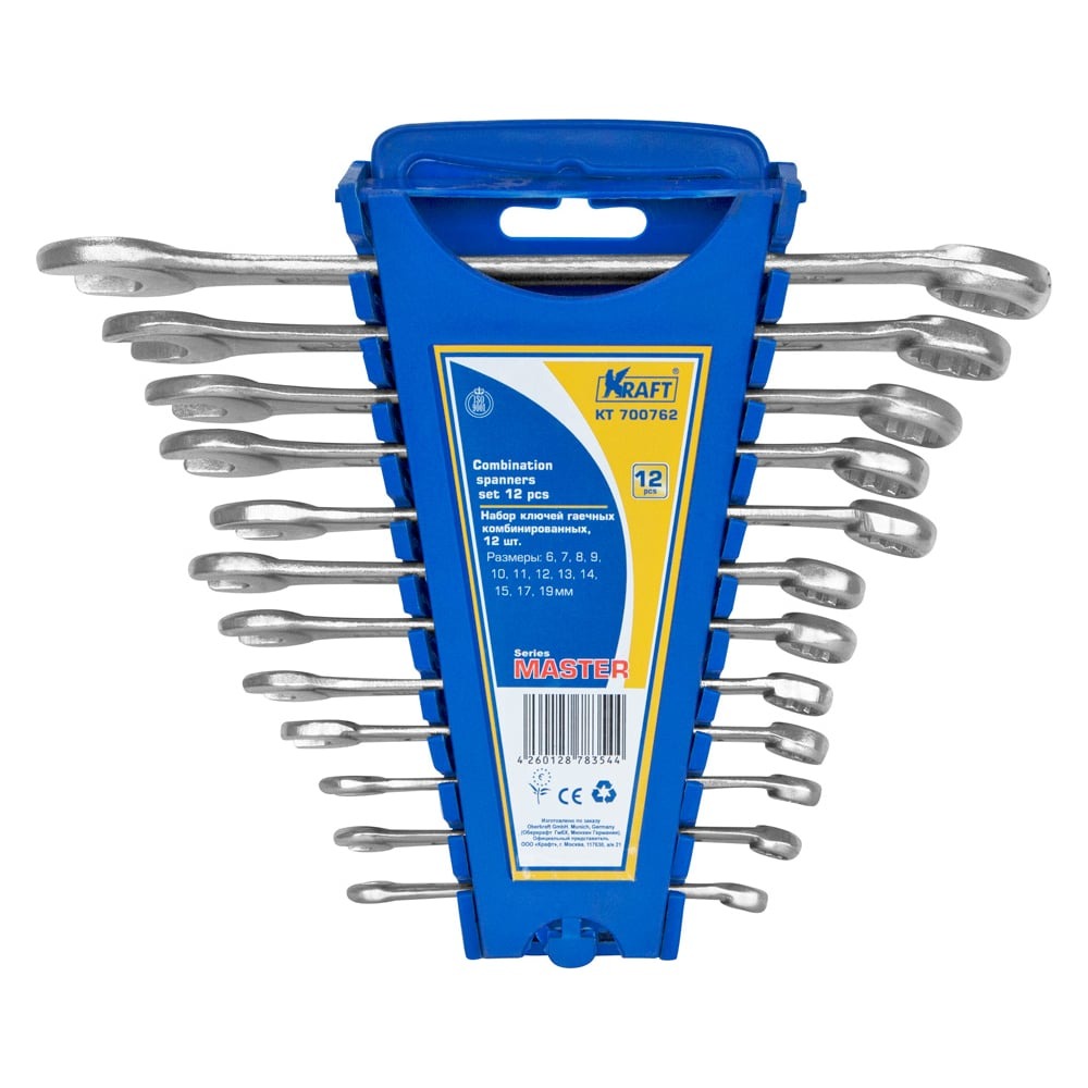 Набор ключей комбинированных  8 предметов 9-19 KRAFT Master 700761