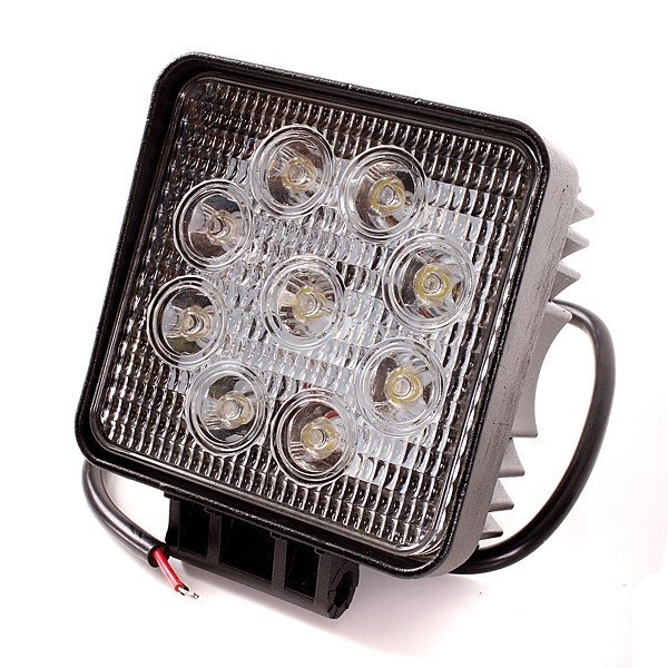 Фара рабочая квадратная LED LUMEN 27Вт 125x110x50мм (9 светодиодов)  IP68 Standart Flood MLP-STE27WS1262F