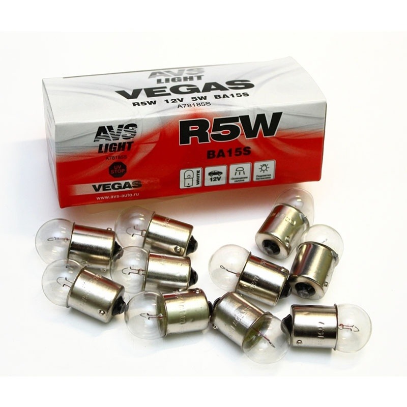 Лампа 12-5 (1конт. маленькая) габарит R5W BA15S AVS A78185S