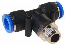 Соединитель трубок Т-образный пластик (наружная резьба) 1/4"-10мм ROCKFORCE RF-SPB10-02
