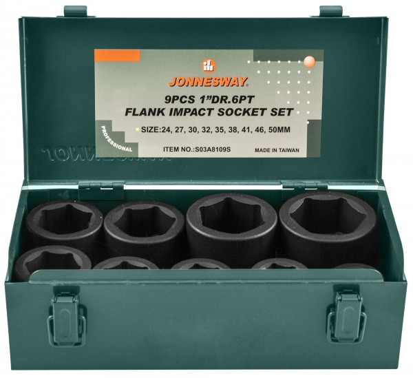Набор головок торцевых ударных 1DR 24-50мм 9предм JONNESWAY S03A8109S