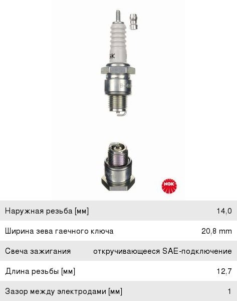 Свеча зажигания FORD Kaa (96-08) NGK 4110, B4H, А11