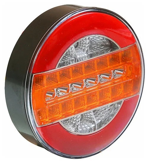Фонарь задний универсальный круглый LED 12-24В с бегущим огнем GP-BL015