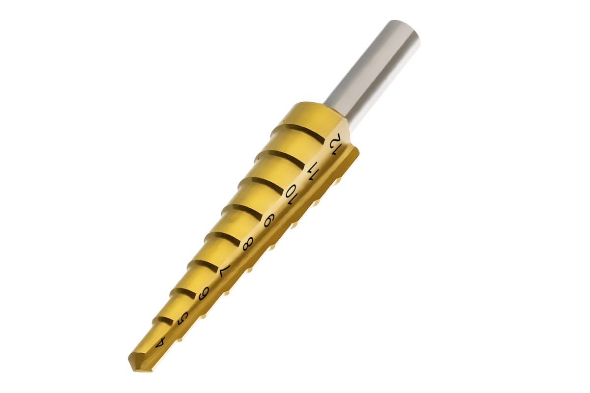 Сверло по металлу ступенчатое 4.0-12.0мм 9 ступеней ПРАКТИКА 774-474