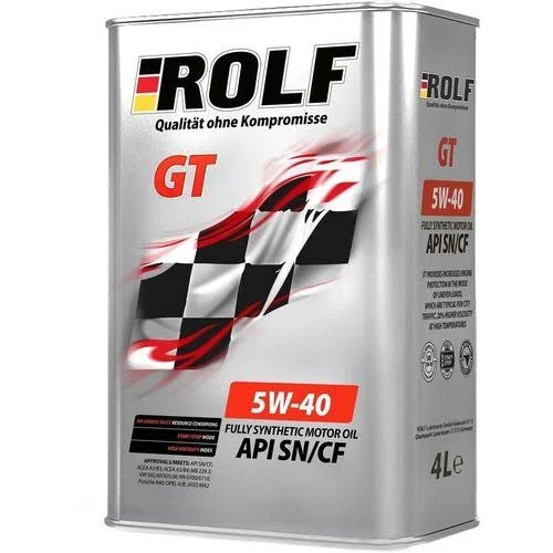 Масло моторное ROLF GT SAE 5W40 API SN/CF синт. 4л железн 322229