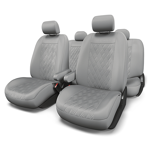 Чехлы на сиденья AUTOPROFI PERSONA экокожа, серые, разм М PER-1305G GY