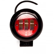 Фара рабочая круглая LED 12-24В 35W 110x130x55мм D=80мм красный Ф-3697