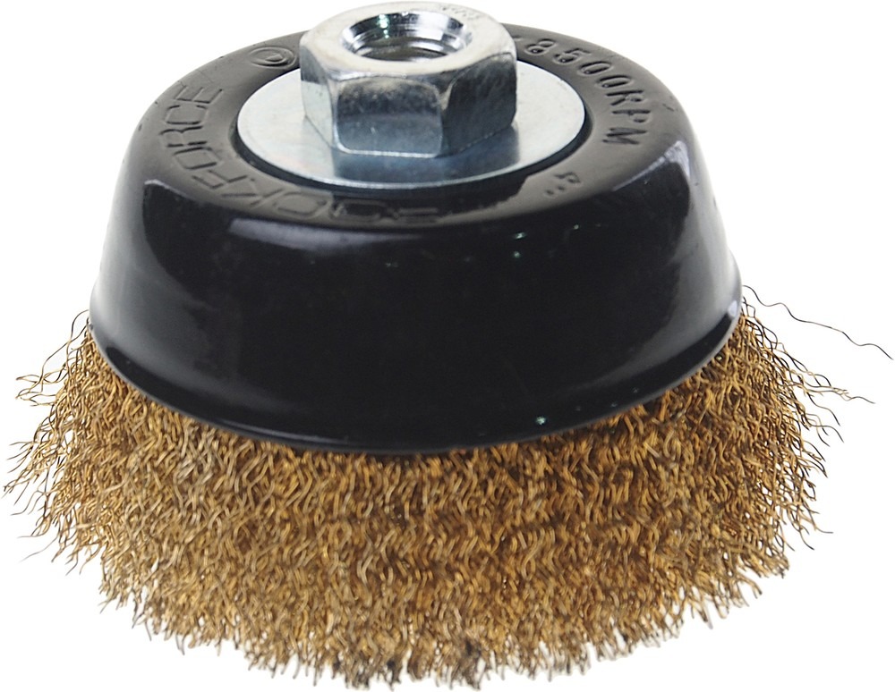 Корщетка дисковая на болгарку 100мм "чашка" витая латунь ROCKFORCE RF-BWC004