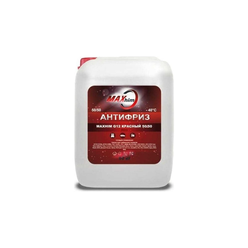 Антифриз MAXHIM G12+ 10кг красный MHR101240