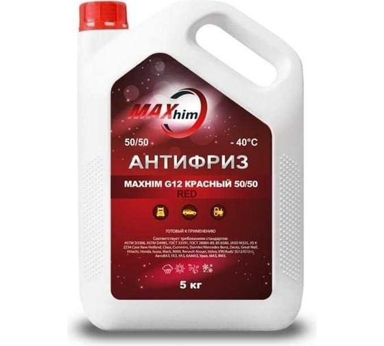 Антифриз MAXHIM G12+  5кг красный MHR51240