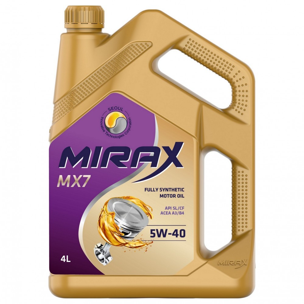 Масло моторное MIRAX MX7 5W40 API SL/CF ACEA A3/B4 синт. 4л 607025