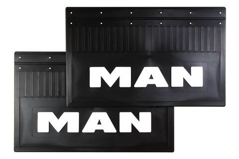Брызговик 370х600 задний к-кт 2шт MAN (LUX) белая надпись