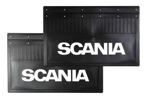 Брызговик 370х600 задний к-кт 2шт SCANIA (LUX) белая надпись