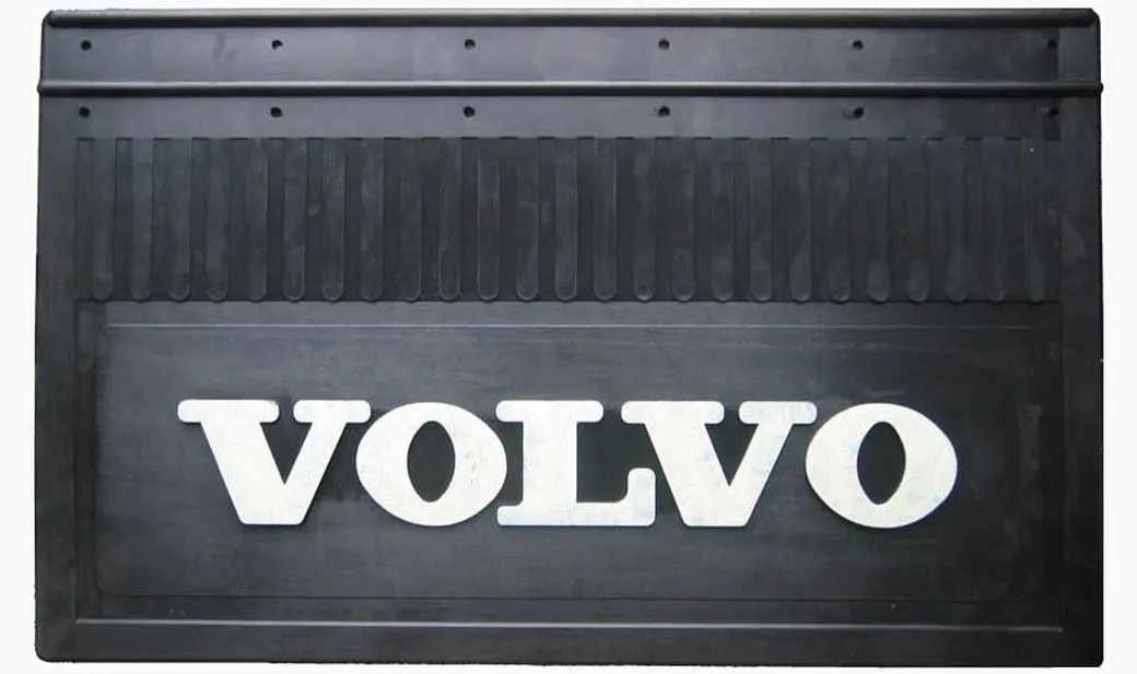 Брызговик 370х600 задний к-кт 2шт VOLVO (LUX) белая надпись