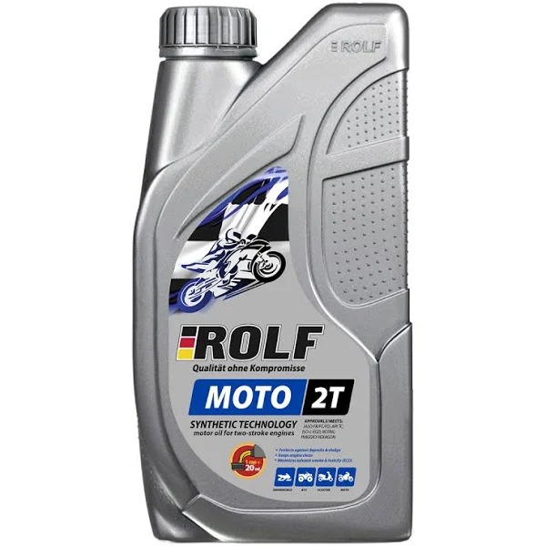 Масло моторное ROLF MOTO 2Т п/синт  1л пластик 322663