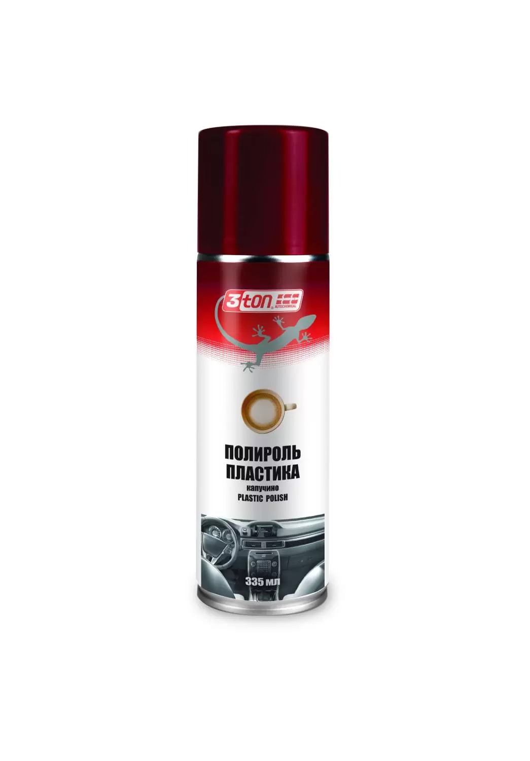 Полироль торпеды 3ton ТС-340 PLASTIC POLISH Кофе Капучино 335мл 55365