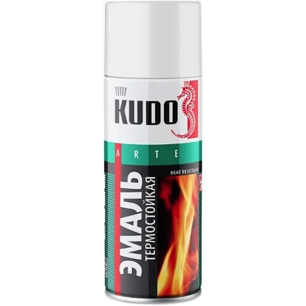 Краска KUDO эмаль термостойкая белая 520мл KU-5003