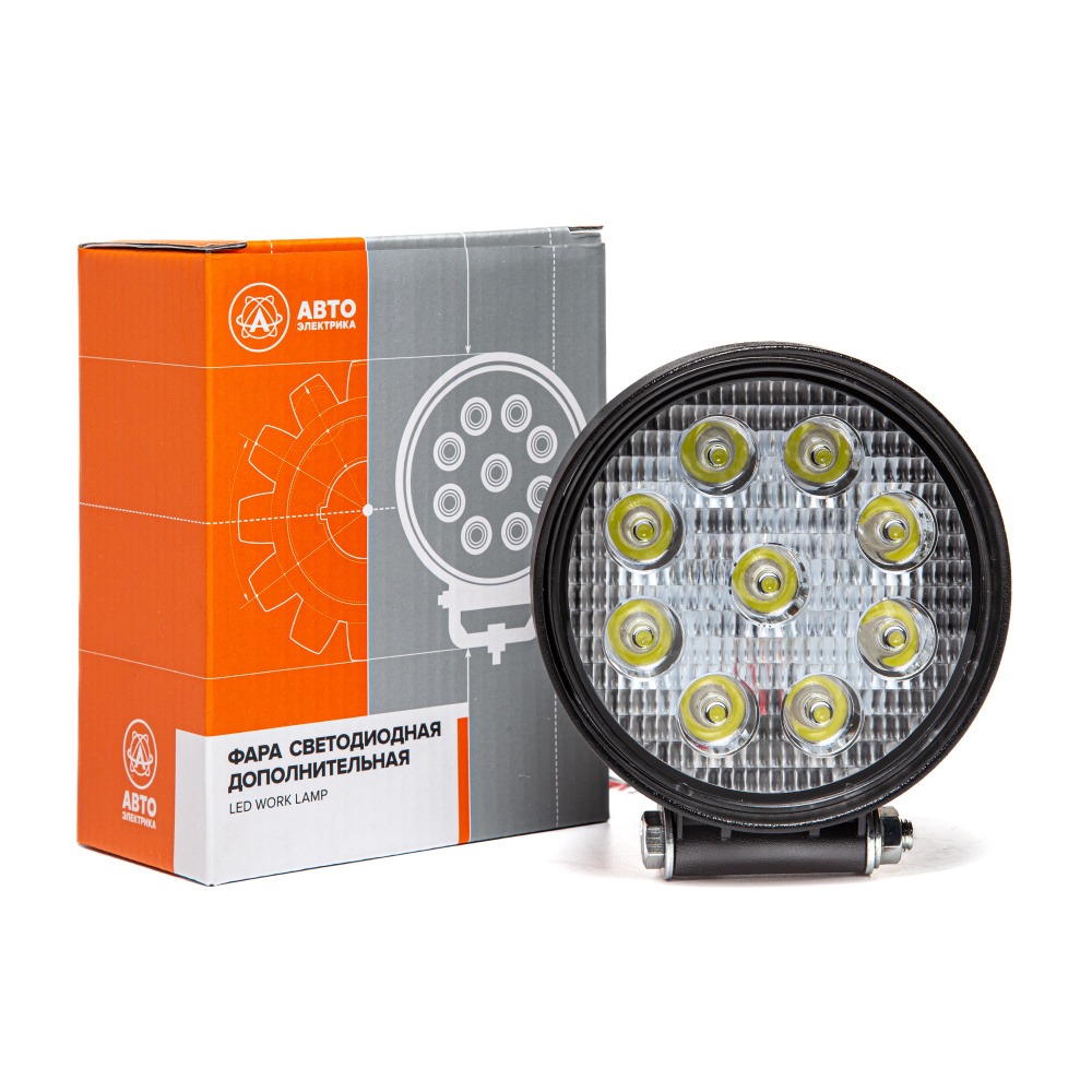 Фара рабочая круглая AVTOELECTRICA LED 12/24В 27W  направленный поток света 115x55x142 AE27R-9LED-55HC
