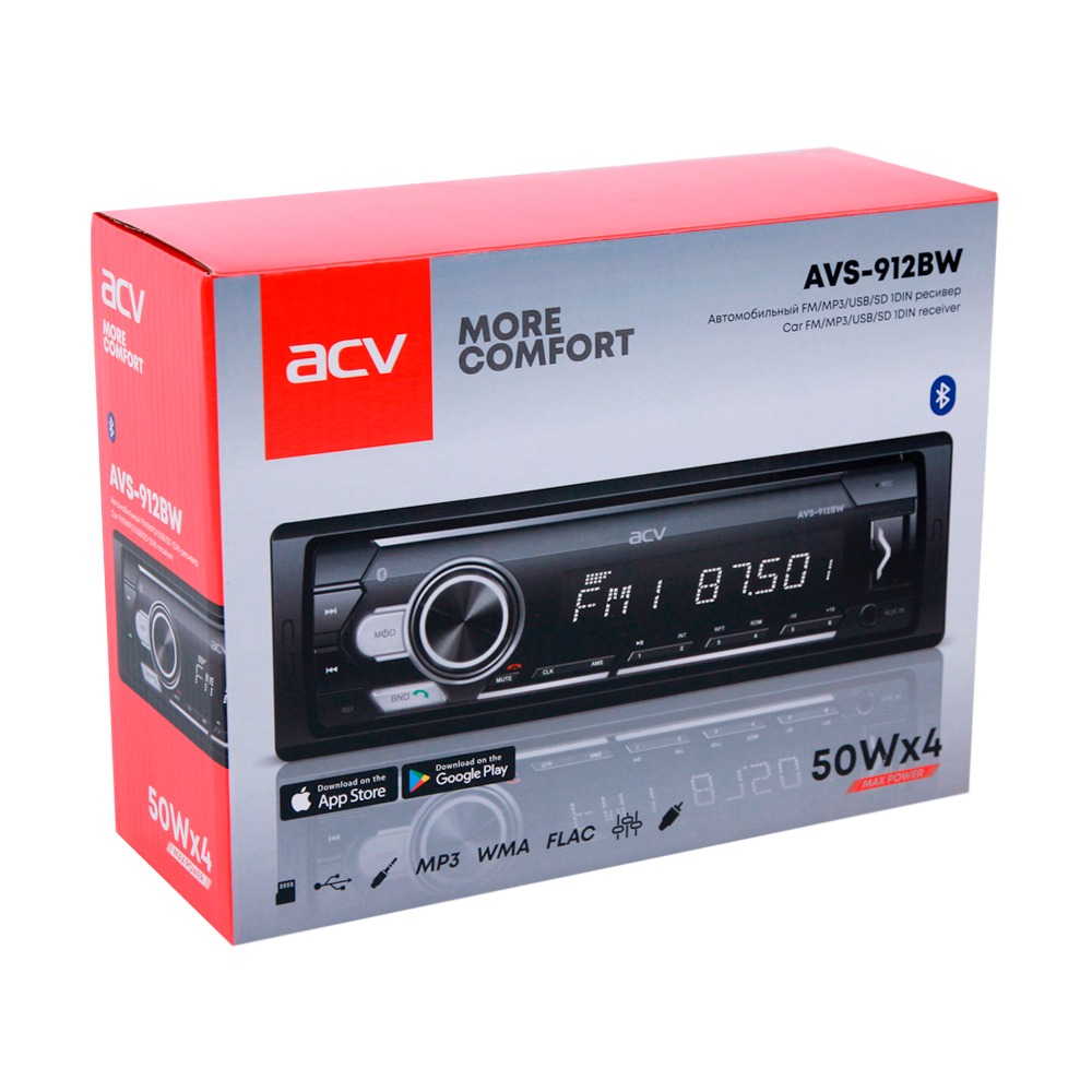 Автомагнитола ACV FM/MP3/USB/SD белая подсветка AVS-920BW
