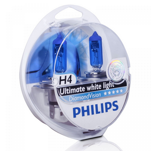 Лампа Н4 PHILIPS 12В 60/55Вт DIAMOND VISION 5000K P43t-38 к-кт 2шт