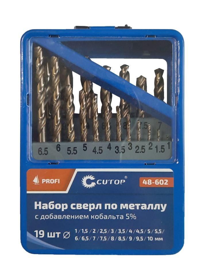 Набор сверел по металлу 19шт 1,0-10мм CUTOP PROFI 48-602
