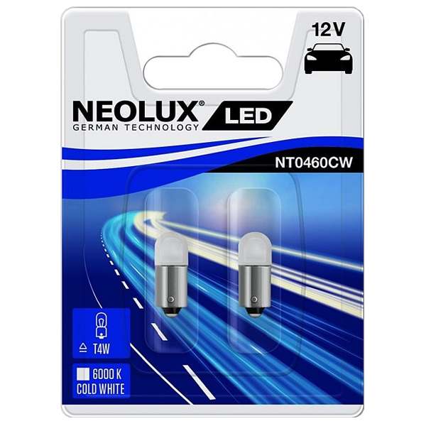 Лампа 12-1 LED (щитковая с цоколем) NEOLUX NT0460CW-02B T4W белый 6000К