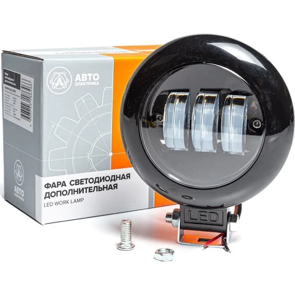 Фара рабочая круглая AVTOELECTRICA LED 12-24В 30W 6 диодов, рассеиваемый свет 115x55x135 AE30R-6LED-55PC
